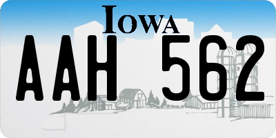 IA license plate AAH562