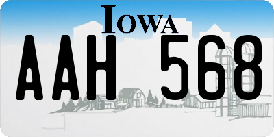 IA license plate AAH568