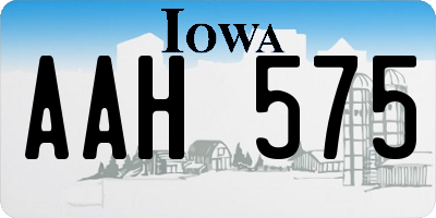 IA license plate AAH575