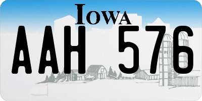 IA license plate AAH576