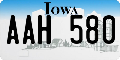 IA license plate AAH580