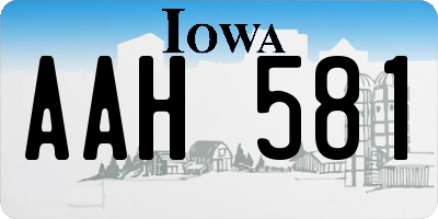 IA license plate AAH581