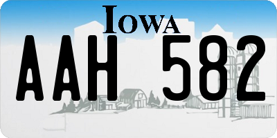 IA license plate AAH582