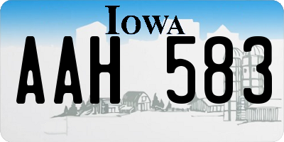 IA license plate AAH583