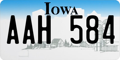 IA license plate AAH584