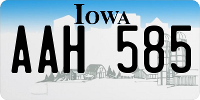 IA license plate AAH585