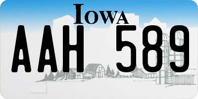 IA license plate AAH589