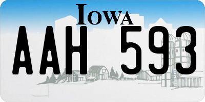 IA license plate AAH593