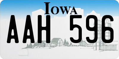 IA license plate AAH596