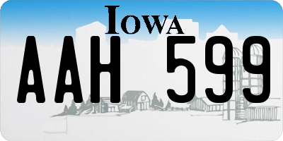 IA license plate AAH599