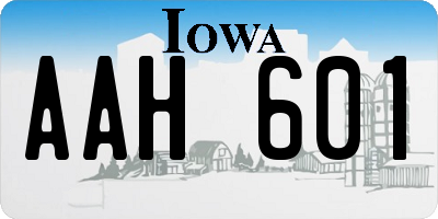 IA license plate AAH601