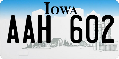 IA license plate AAH602