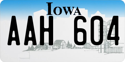 IA license plate AAH604