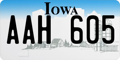 IA license plate AAH605