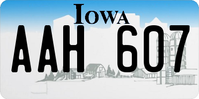 IA license plate AAH607