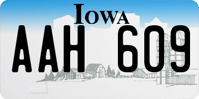 IA license plate AAH609