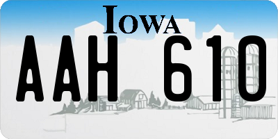 IA license plate AAH610