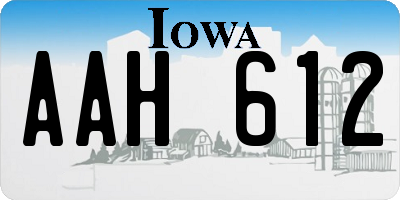 IA license plate AAH612