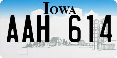 IA license plate AAH614