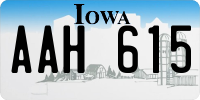 IA license plate AAH615