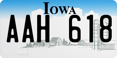 IA license plate AAH618