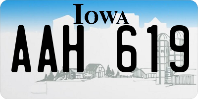 IA license plate AAH619