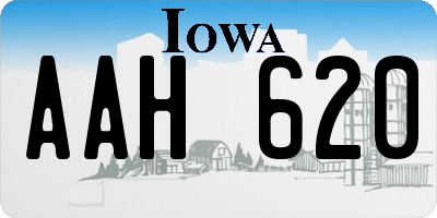 IA license plate AAH620