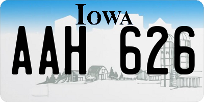 IA license plate AAH626