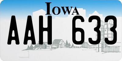 IA license plate AAH633