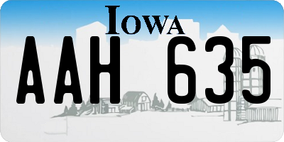 IA license plate AAH635