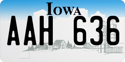 IA license plate AAH636