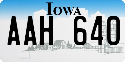 IA license plate AAH640