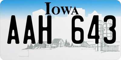 IA license plate AAH643