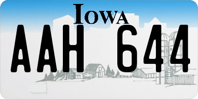 IA license plate AAH644