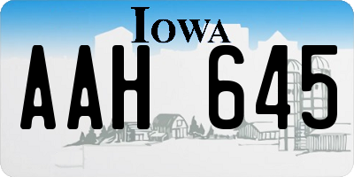 IA license plate AAH645