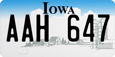 IA license plate AAH647