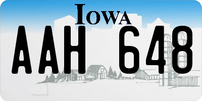 IA license plate AAH648