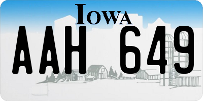 IA license plate AAH649