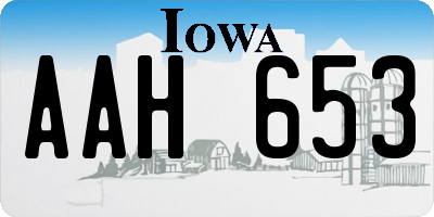 IA license plate AAH653