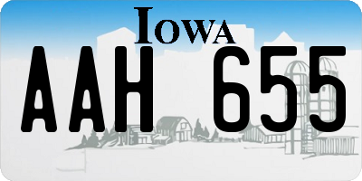 IA license plate AAH655