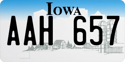 IA license plate AAH657