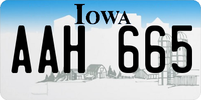 IA license plate AAH665