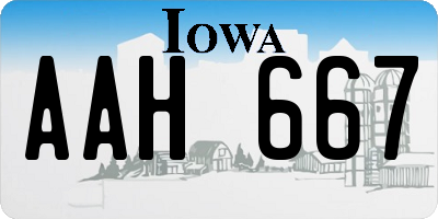 IA license plate AAH667