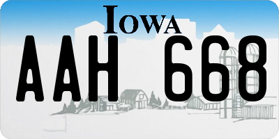 IA license plate AAH668