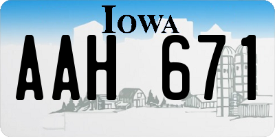 IA license plate AAH671