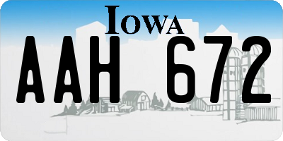 IA license plate AAH672