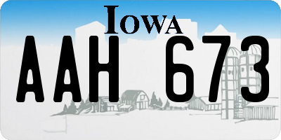 IA license plate AAH673