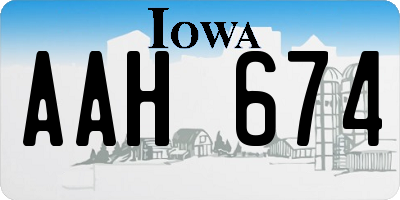 IA license plate AAH674