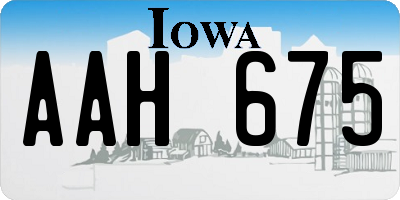 IA license plate AAH675