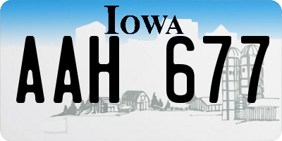 IA license plate AAH677